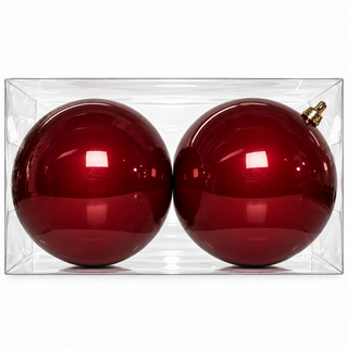 10x5x5IN Plastic Ball Ornament 120MM Seamless, Pearl Burgundy