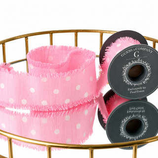 2.5" PINK WITH WHITE DOTS 5YD