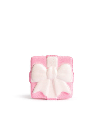 Present Bath Fizzer Sugar Plum Scented Pink/White 2.5x2.75x1