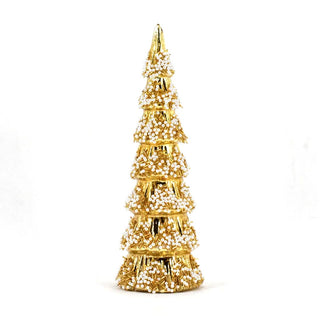 D4.33''H12.6'' - GLASS CHRISTMAS TREE - GOLD