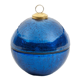 Della Robbia Royal Blue Glass Ornament Candle