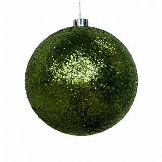 150MM Lime Glitter Ball Ornament