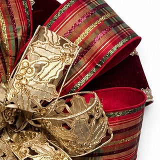 18" X 42" OLD WORLD HOLIDAY PREMADE BOW