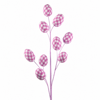 29" Gingham Fabric Eggs Stem Color Purple #1