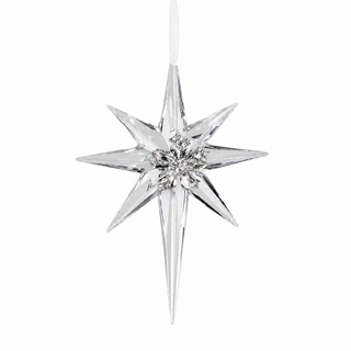 8IN Jewel Acrylic Star Ornament, Platinum Clear
