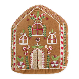Gingerbread House Embellished Pillow