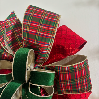 18" X 42" HOME FOR THE HOLIDAYS PREMADE BOW