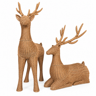 LAYING DEER- Indor/Outdoor Poly Rattan  (RIGHT ONLY)