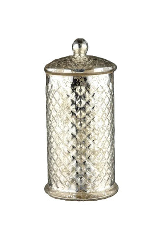 *D6.5''H13.5'' - GLASS APOTHECARY JAR WITH LID - GOLD