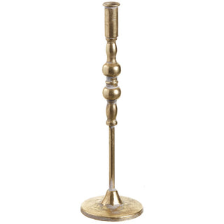 15"METAL TAPER CANDLE HOLDER GO/AT