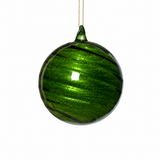4" Diameter Green Glass Ball Ornament