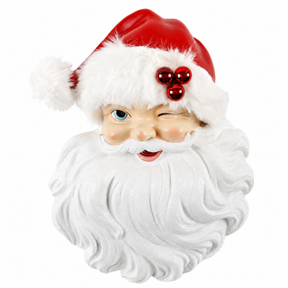 13x10IN Resin Santa Wall Decor, Red White
