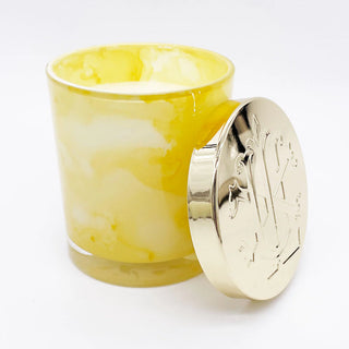 HYACINTH 10 OZ YELLOW GLASS LIDDED CANDLE