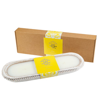Citron 5 Wick White Beaded Dough Bowl Candle - Spring Edition