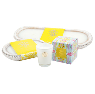 Citron 3 Wick White Beaded Dough Bowl Candle - Spring Edition