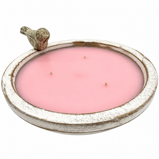 Pink Hydrangea Large Bird Bath Candle
