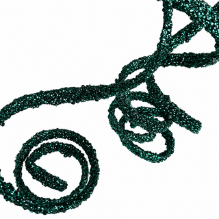 25.5" Emerald Glittered Swirl Pick