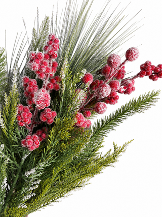 22" Sugared Berries and Greenery Bush
