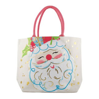 SANTA WHITE WITH PINK HAT TOTE BAG