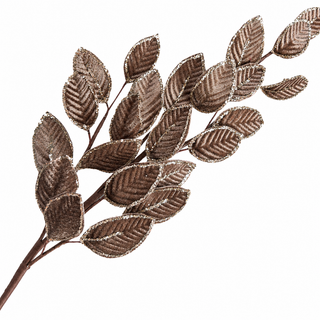 25.5" Brown Velvet Leaf Spray