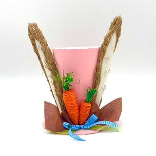 EASTER BUNNY HAT WITH EARS-PINK 2 ASST-L7.9''W7.5''H10.2''