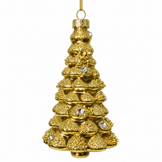 7" Gold Glass Christmas Tree Ornament
