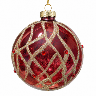 4" Diameter Burgundy Glass Ball Ornament