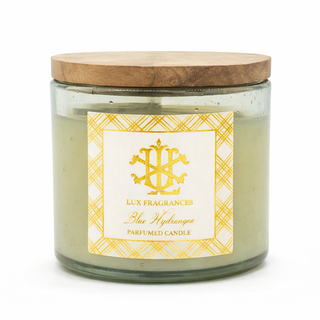 Blue Hydrangea 12oz Clear Glass w/Stain Lid