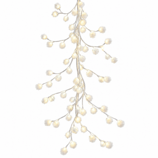 6FT Snow Ball Garland LED, White