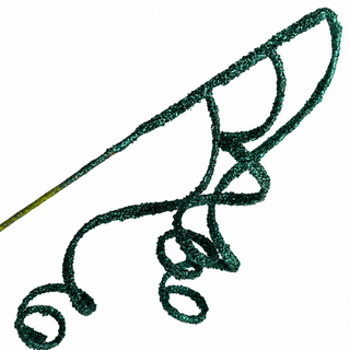 25.5" Emerald Glittered Swirl Pick