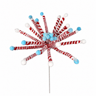 21" FROSTED PEPPERMINT STICK POINSETTIA STEM