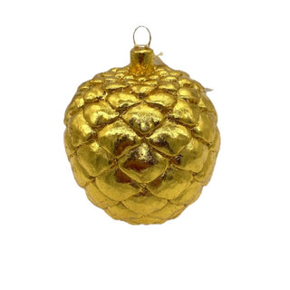 6" Pinecone Gold Paper Mache