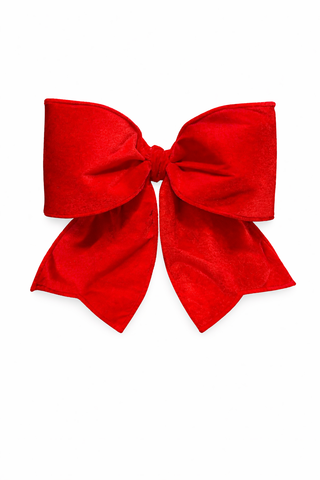 MEDIUM RED VELVET BOW WITH TIE  23"x15" *SHIPS 7/15/2026