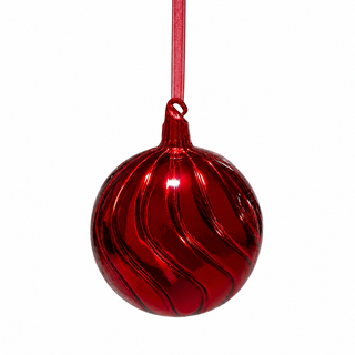 D 5" GLASS BALL ORN-RED