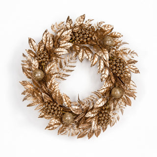 24" Gold Leaves and Berries Wreath
