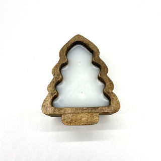 Fragrance Free Small Wooden Tree Candle