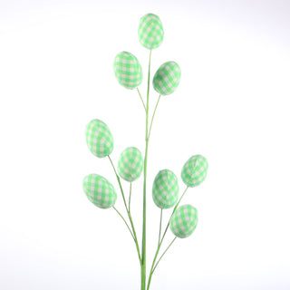 29" Gingham Fabric Eggs Stem Color Green #3