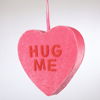 6" Hug me Hanging Heart Pink