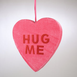 9" Hug Me Hanging Heart Pink