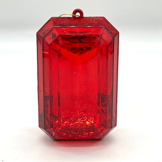 8" x 4.75" Rectangle jewel Box-Clear Red W/Red Glitter