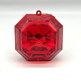 6" x 6" Square Jewel Box-Clear Red W/Red Glitter