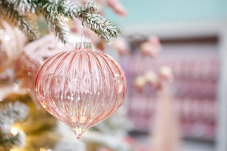SOFT PINK CLEAR BALL/ONION/DOUBLE POINT ORNAMENT