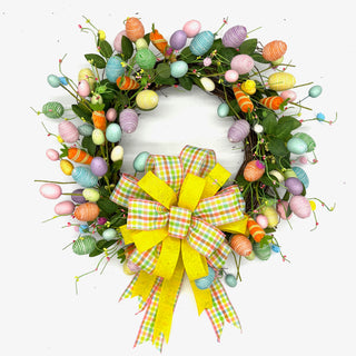 24" Carrot and Egg Wreath-Multi