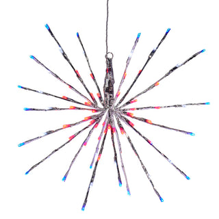 18" SILVER STARBURST WITH RED WHITE AND BLUE LIGHTS