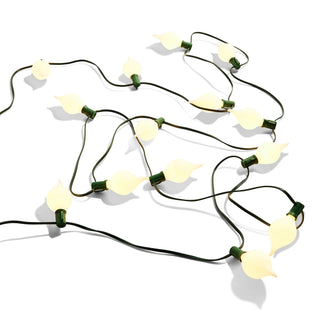 14' Connectable Matte White Kismet LED String Lights on Green Wire w/15 White Lights SHIPS 9/1/2026