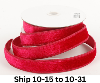 1" X 5 YDS RED VELVET DUPION RIBBON