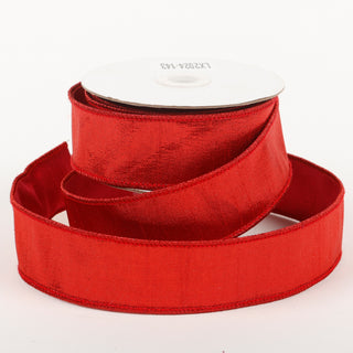 1.5" X 5 YDS Red Dupion Backed Ribbon