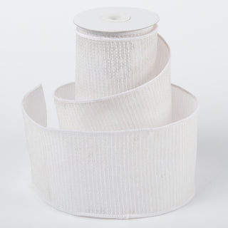 4" X 5 YDS WHITE SEQUINED DUPION BACKED RIBBON