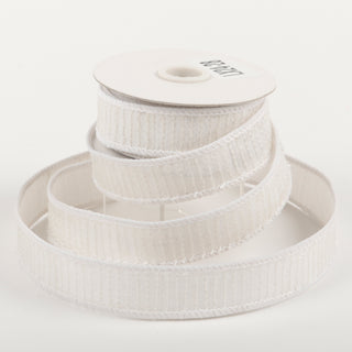 WHITE SEQUIN DUPION BACKED RIBBON 1" X 5 YDS