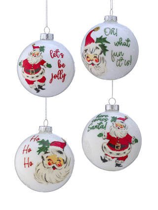 4" Glass Dancing Santa Ball Ornament (Let's be Jolly Only)